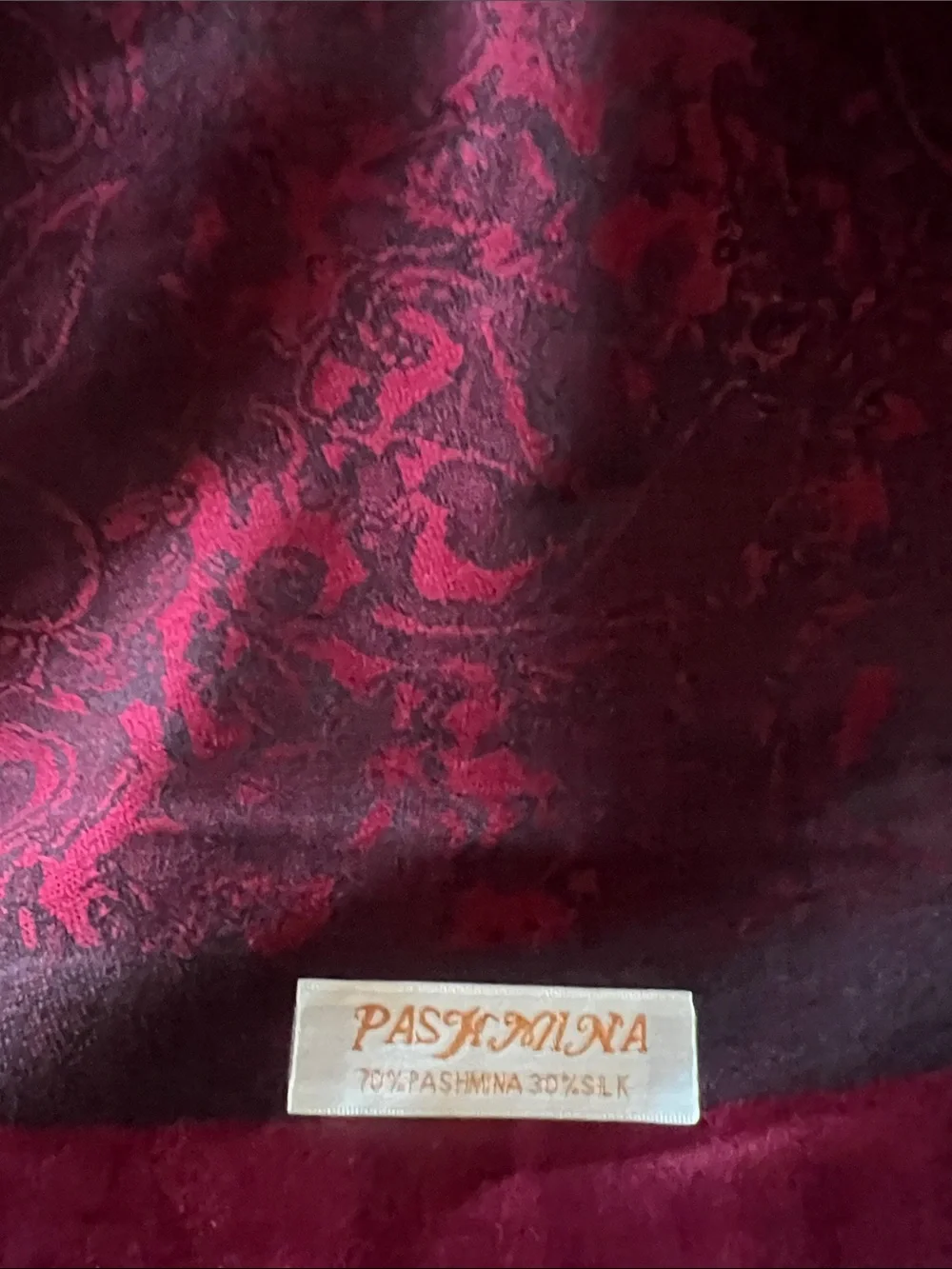 New pashmina Burgundy Paisley Fringe Shawl Scarf